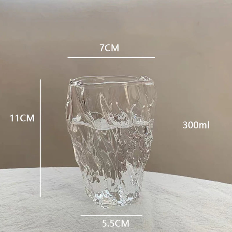 10Oz Glass Water Cup Twist Fold Cup Household Fruit Juice Tea Cup Lovely Beer Cup Ins Style Korean Milk Cup Coffee Mug