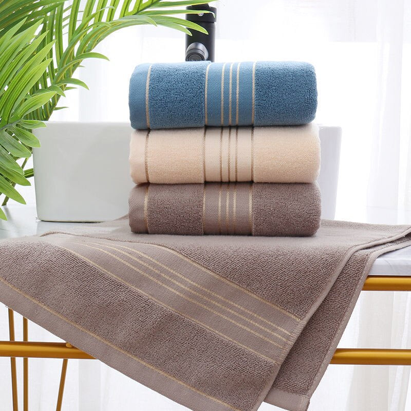 Thickened Cotton Bath Towel Increases Water Absorption Adult Bath Towel Solid Color Golden Silk Soft Affinity Face Towel