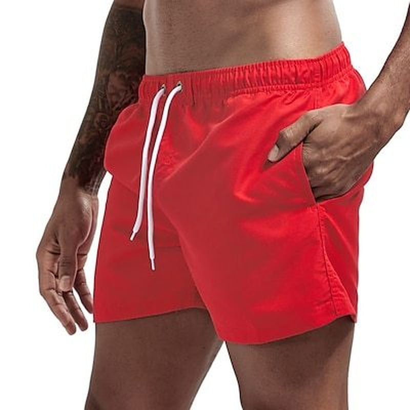 Men'S Swim Shorts Swim Trunks Quick Dry Board Shorts Bathing Suit Breathable Drawstring with Pockets for Surfing Beach Summer