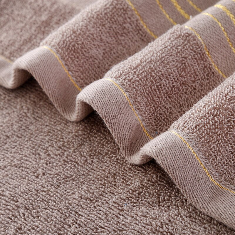 Thickened Cotton Bath Towel Increases Water Absorption Adult Bath Towel Solid Color Golden Silk Soft Affinity Face Towel