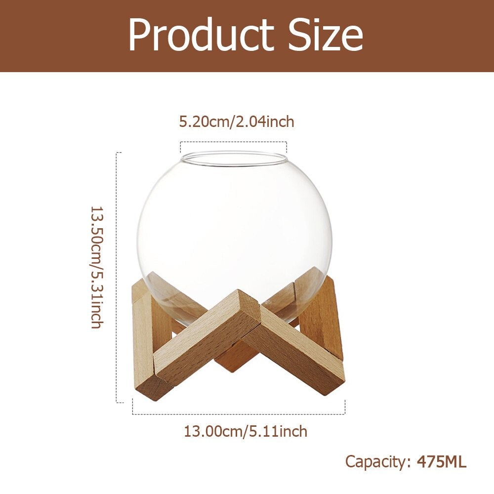 Wooden Stand Cocktail Glassware Round Ball Moon Juice Tumbler