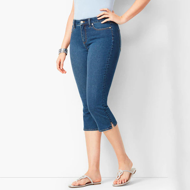Fashion Women'S Denim Leggings Butt Lifting Slim Elastic Trousers Summer Breeches Cropped Pants Capripants Women Bottoms 2023